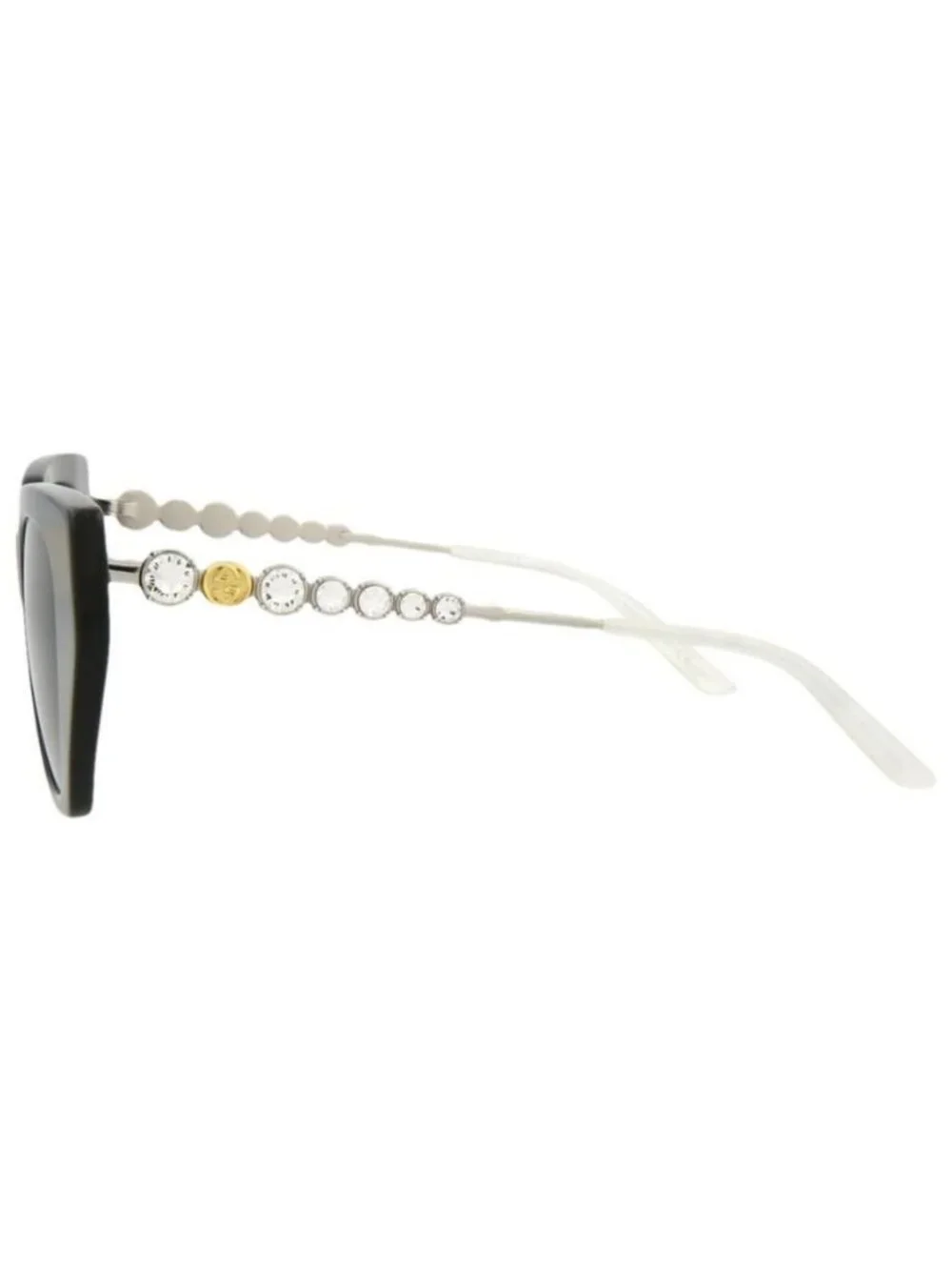 New Gucci Womens Cat Eye Black Silver Grey Fashion Designer Sunglasses